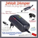 24V 2A Adaptör - 5.5*2.5MM-2.1mm Plastik Kasa Priz Tipi Adaptör 24 volt adaptör 2 amper priz tipi
