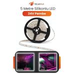 24V Dış Mekan M/60 2835 Pembe Led Şerit – 5 Metre, Kesilebilir Ve Eklenebilir Vitrin
