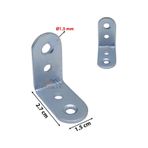 25 ad. L Demir Gönye Köşebent 15x27x27mm - Mobilya Dolap Raf Ahşap Köşe Bağlantı Aparatı
