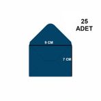 25 Adet Mavi Renkli Kucuk Zarf 7X9
