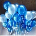 25 Adet Metalik Sedefli (Lacivert-Açık Mavi) Karışık Renkli Balon