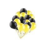 25 Adet Parti Balonu - Sarı -Pastel Siyah Metalik Balon