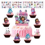 25 adet pasta dekorasyonu, pasta süsü seti + 4 yaprak geçici dövme, çocuklar için, pasta dekorasyonu, muffin dekorasyonu, kek süsü, cupcake süsü dekorasyon, çocuk doğum günü partisi doğum günü