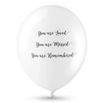 25 Beyaz you are Loved, seyredin, Remembered 'Beerdigung Hatırlatıcı Beileids uçan balon" – Angel & güvercin
