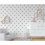 2,5 cm Mat Siyah Yuvarlak Puantiye Duvar Sticker 250 Adet