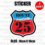 25 Erzurum 2 Adet Plaka Sticker - İl Sehir Rota Etiket - Kask Motosiklet Otomobil Araba Pc Laptop Bilgisayar Cam Uyumlu