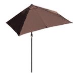 2,5 m yarım şemsiye dikdörtgen balkon şemsiyesi küçük alanlar için sağlam bahçe şemsiyesi krank sistemi ile duvar sundurma veya pencere karşı mükemmel