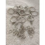 25 mm Anahtarlık Halkası ve 8 mm Montaj Halkası - 50'şer Adet (Toplam 100 Parça) - Gümüş Renk Metal Takı ve Anahtarlık Yapımı İçin Uygun