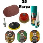 25 Parça Avuç Içi Spiral Taşlama Makinesi 115 mm Cırt Zımpara Flap Inox Metal Kesme Kesici Disk Seti