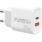 25 W Sony Xperia 5 Iı Ile Uyumlu Hızlı Şarj Adaptörü – Pd + Standart USB Çıkışlı EVR-023 - Beyaz