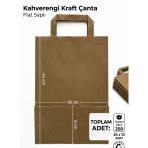 250 Adet Kahverengi Kraft Kağıt Çanta 18X8x24 Cm Flat Saplı