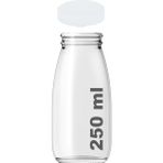 250 ml Şeffaf Süt, Ayran, Limonata, Meşrubat Şişesi 250 cc Plastik Kapaklı Boş Cam Şişe 6 Adet