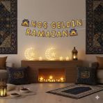 250 X 15 Cm Dekoratif Banner Hoşgeldin Ramazan Yazı - Ramazan Asma Süsü Vitrin