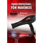 2500 W Profesyonel Saç Kurutma Makinesi, Iyonik, Garanti, Şık Siyah Renk - Ahşap