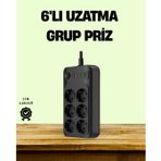 2500w Güçlü 6’lı Priz Usb Ve Type-c Çıkışlı Termal Korumalı FRTKGT25DYMUCZZZ6LIPRİZ-2