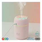 250ML RGB Işıklı Süper Sessiz Type-C Mini Hava Nemlendirici & Aroma Difüzör (Pembe-Fuşya)