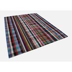 250x307 cm Kırk Yama Gri Yama Pamuklu Yün El Dokuma Modern Geometrik Etnik Eskitme Desenli Boho Oturma Odası Salon Yolluk Koridor Mutfak Halısı