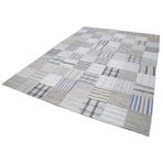 250x343 cm Kırk Yama Beyaz Yama Pamuklu Yün El Dokuma Modern Geometrik Etnik Eskitme Desenli Boho Oturma Odası Salon Yolluk Koridor Mutfak Halısı