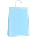 (25*12*31 Cm) Büküm Saplı Poşet (25 'Li) -Makaron Mavi-
