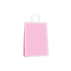 (25*12*31 Cm) Büküm Saplı Poşet (25 'Li) -Makaron Pembe-
