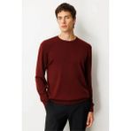 25600 Desen Krz Erkek 50/50 Çelik Örgü Sy Triko Kazak - Bordo - XL