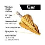 25951 Elektrikçi Kademeli Matkap Ucu Seti, Titanyum Nitrür Kaplama, 0,6 cm Şaft, 3 Parça - Option-1 - 0- Koyu Mavi
