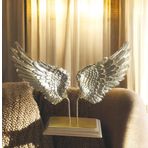 25cm-30cmlik ebatlarda kırılmaz polyester,sarı renk melek kanadı desenli biblo