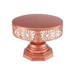 25CM Gül Altın Stili 80% Yeni Varış Retro Düğün Pastası Standı Yuvarlak Metal Olay Parti Ekran Kaide Plaka Dekor (Yurt Dışından) - kek standı