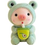 25CM Kabarcık Domuz Peluş Oyuncak Doldurulmuş Hayvan Tavşan Kurbağa Tek Boynuzlu At Kaplan Yastık Bardak Süt Çay Boba Peluş Bebek Doğum Günü Hediyesi Sevimli Bebek (Yurt Dışından) - 794 Yeşil