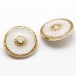 25mm Kış Moda Altın Metal Kahverengi Giyim için Düğmeler Kadın Ceket Kazak Dekoratif El Yapımı Dikiş Aksesuarları (Color : White, Size : 23mm 6pcs)