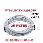 25mt 25 Metre Hazır Tak Çalıştır Rg6 Uydu Çanak Anten Kablosu