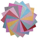 25x25 cm 15 Parça Pamuklu Patchwork Kumaş 40yama Kırkyama Elişi Hobi - Kırçıllı Düz Kumaşlar