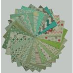25x25 Cm 20 Parça Yeşil Kırkyama Patchwork Pamuklu Kumaş 40yama Dikiş Hobi - Yeşiller Serisi