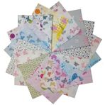 25x25cm 15 Parça Kırkyama Patchwork Pamuklu Kumaş Elişi 40yama Hobi Dikiş - Kelebek Serisi