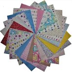 25x25cm 20 Parça Kalpler Serisi Kırkyama Patchwork Pamuklu Kumaş 40yama Elişi Dikiş Hobi