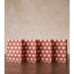 25X31CM (20ADET)BEYAZ Kalp Desenli Kırmızı Kraft Çanta,hediye Poşeti,hediye Paketi,kraft Kağıt Çanta - 20 Adet