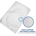25x35 Tırtıklı 1 Kg Gofrajlı 90 Mikron Ev Tipi Gıda Vakum Poşeti Torbası Bpa İçermez