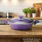 26 Cm Granit Karnıyarık & Pilav Tenceresi Cam Kapak - Violet
