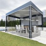 2,6 m x 2,7 m Su Geçirmez PVC Yan Perdeler Pencereli Yırtılmaya Dayanıklı Dış Mekan Vinil Gölgelik Rüzgar Geçirmez Gazebo Örtüsü Bahçe Araba Yıkama Çadırı Kullanımı için Grometli