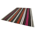 260x385 cm Kırk Yama Gri Yama Pamuklu Yün El Dokuma Modern Geometrik Etnik Eskitme Desenli Boho Oturma Odası Salon Yolluk Koridor Mutfak Halısı