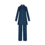 26353 Denim Kot Tunik Pantolon Takım – Düğmeli Cep Detaylı Modern Tesettür Takım (LACİVERT, 2)