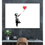 2645 Sanat Banksy Kırmızı Balonlu Kız Resim Kanvas Tablo-40 x 60 Cm