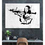 2645 Sanat Banksy Mona Lisa Rocket Kanvas Tablo-60 x 80 Cm