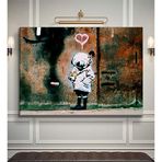 2645 Sanat Banksy Space Girl And Bird Kanvas Tablo-50 x 70 Cm