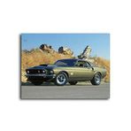 2645 Sanat Ford Mustang Boss 429 Haki EkoTablo-40 X 60 Cm Yatay