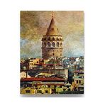 2645 Sanat Galata Kulesi Kanvas Tablo-50 X 70 Cm Dikey