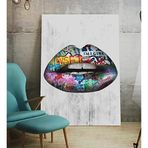2645 Sanat Kanvas Tablo Motivasyon Lips - Dudak Pop Art - MT0003-60 x 80 Cm