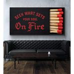 2645 Sanat Kanvas Tablo Motivasyon One Fire Bir Ateş Ev ve Duvar Dekorasyon-60 x 80 Cm