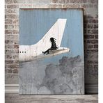2645 Sanat Kanvas Tablo Motivasyon Uçak Kız Ev ve Duvar Dekorasyon-50 x 70 Cm
