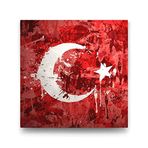 2645 Sanat Türk Bayrağı Kanvas EkoTablo-40 X 60 Cm